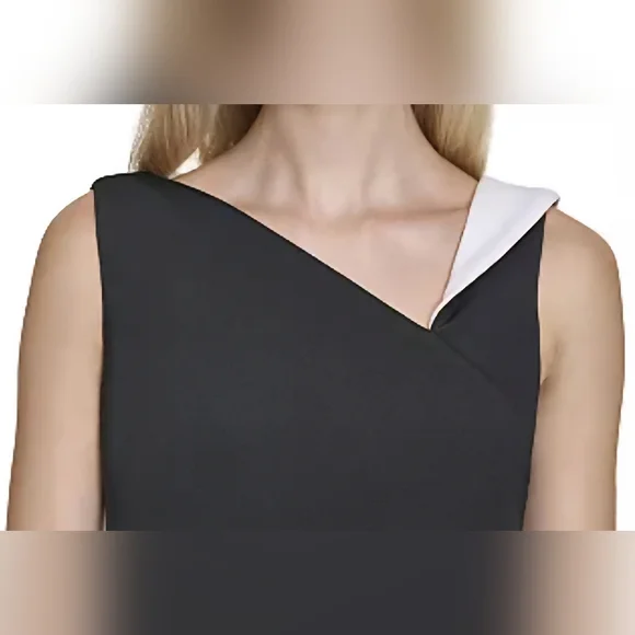 Calvin Klein Black and White Asymmetrical Dress - Picture 3 of 6